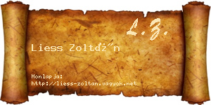 Liess Zoltán névjegykártya