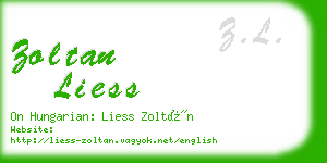 zoltan liess business card